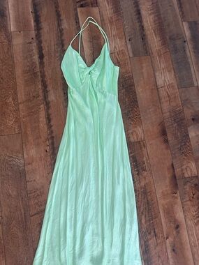 Bershka Mint Green Halter Maxi Dress
